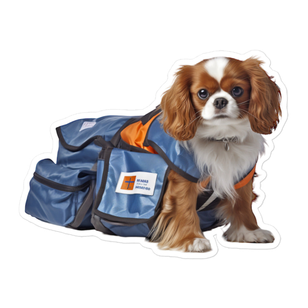 Cavalier King Charles Spaniel Mail Carrier Sticker - Stickerfy.ai