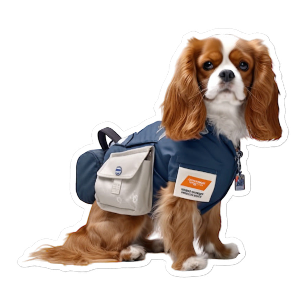 Cavalier King Charles Spaniel Mail Carrier Sticker - Stickerfy.ai