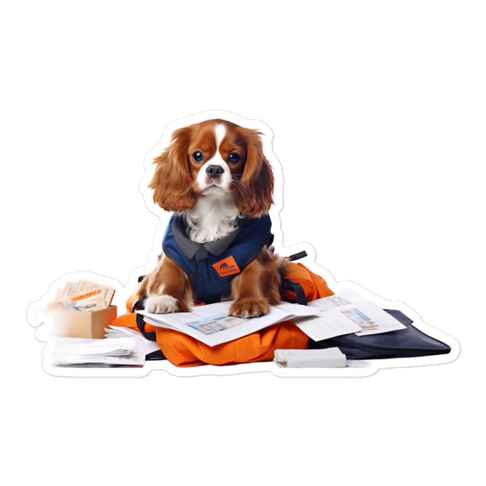 Cavalier King Charles Spaniel Mail Carrier Sticker - Stickerfy.ai