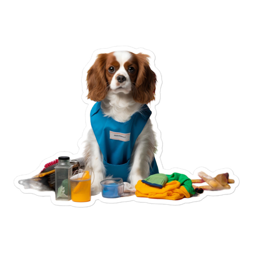 Cavalier King Charles Spaniel Janitor Sticker - Stickerfy.ai