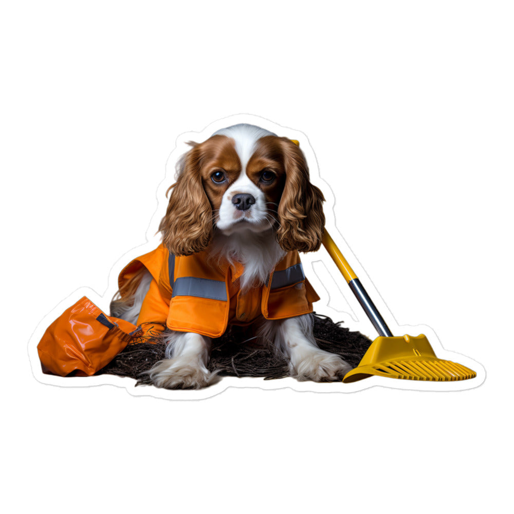 Cavalier King Charles Spaniel Janitor Sticker - Stickerfy.ai
