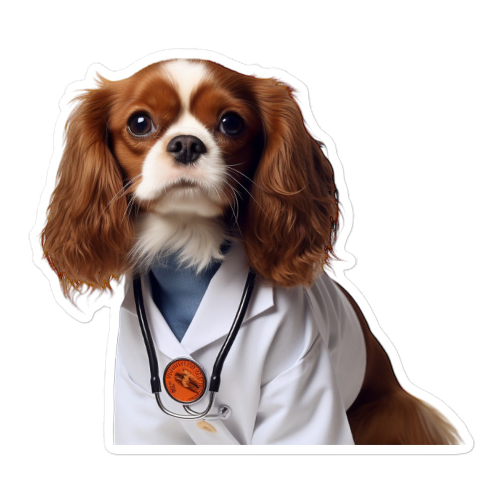 Cavalier King Charles Spaniel Doctor Sticker - Stickerfy.ai