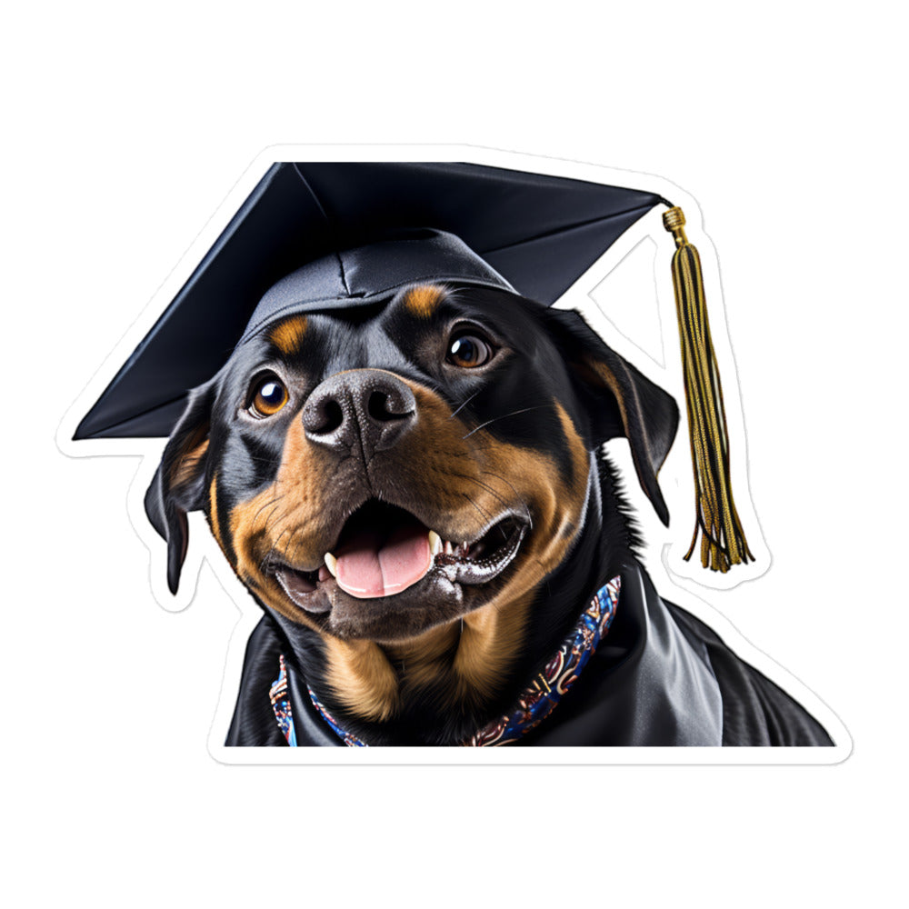 Rottweiler Student Sticker - Stickerfy.ai