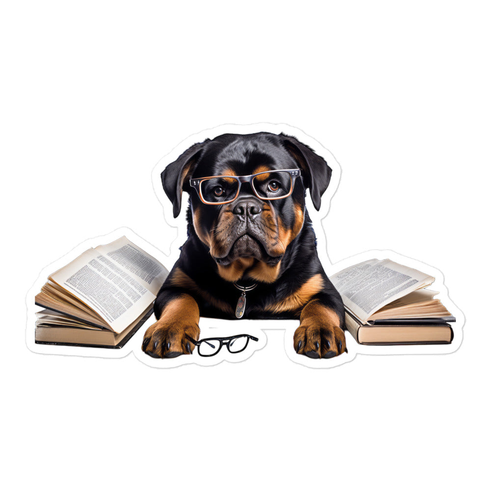 Rottweiler Student Sticker - Stickerfy.ai