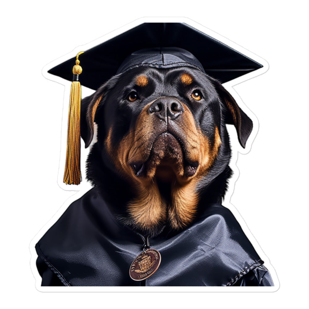Rottweiler Student Sticker - Stickerfy.ai