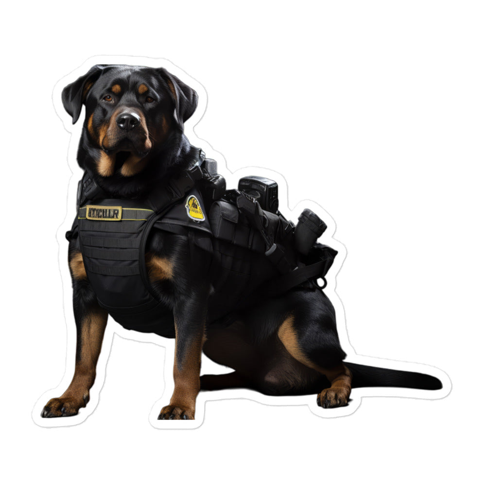 Rottweiler Security Officer Sticker - Stickerfy.ai