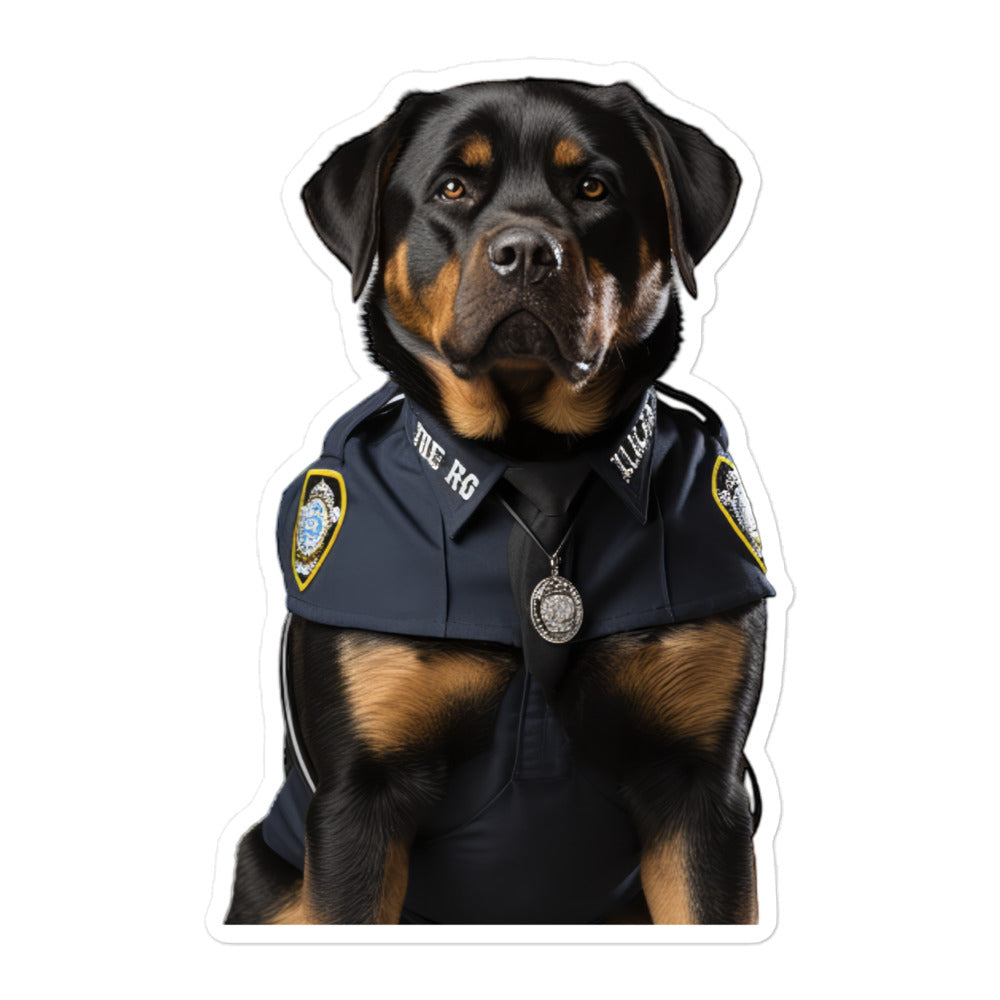 Rottweiler Security Officer Sticker - Stickerfy.ai