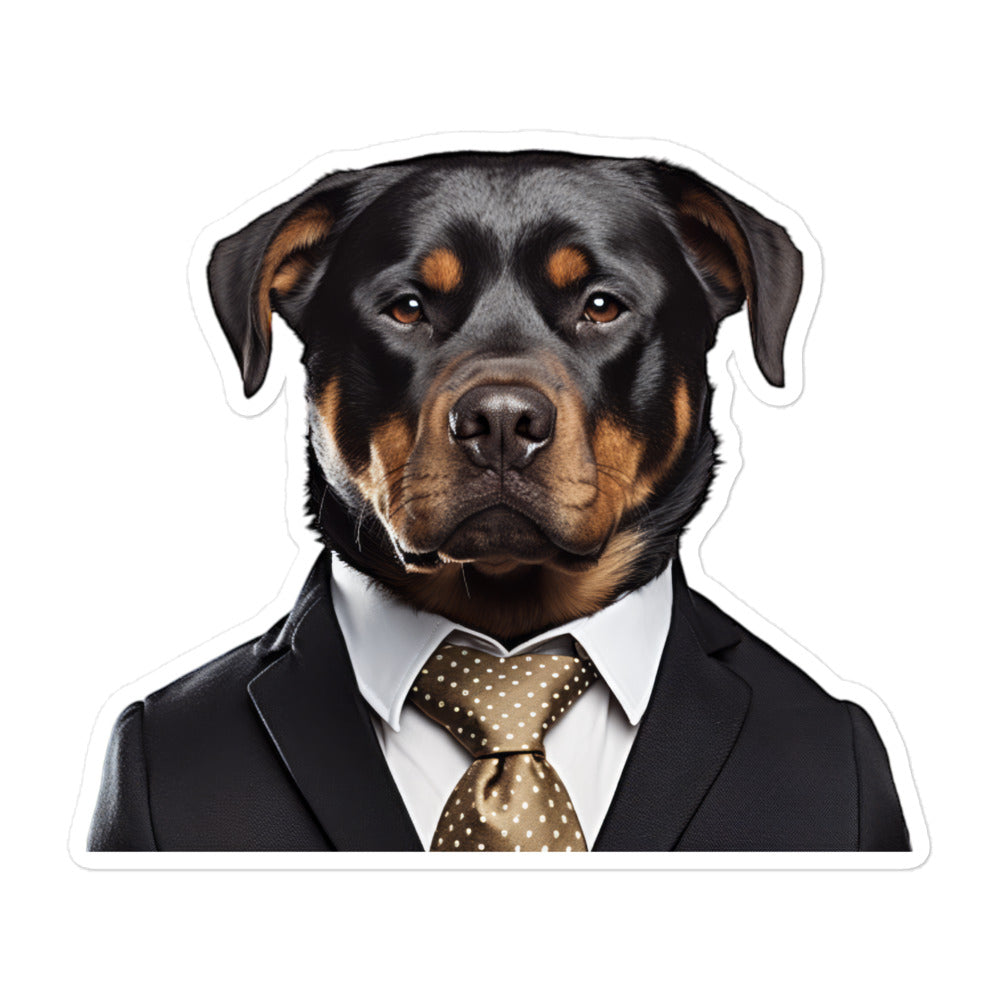 Rottweiler Sales Consultant Sticker - Stickerfy.ai