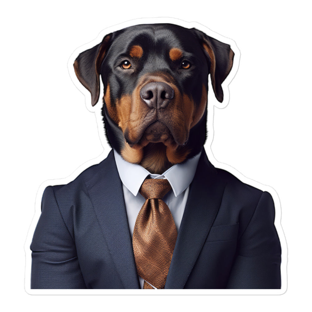 Rottweiler Sales Consultant Sticker - Stickerfy.ai