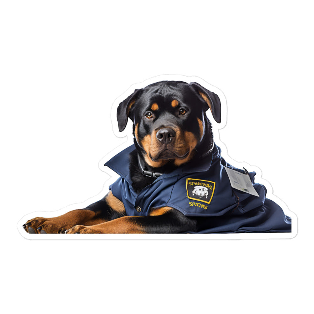 Rottweiler Mail Carrier Sticker - Stickerfy.ai