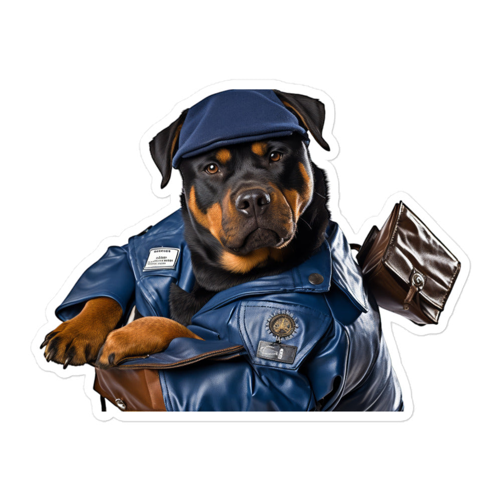 Rottweiler Mail Carrier Sticker - Stickerfy.ai