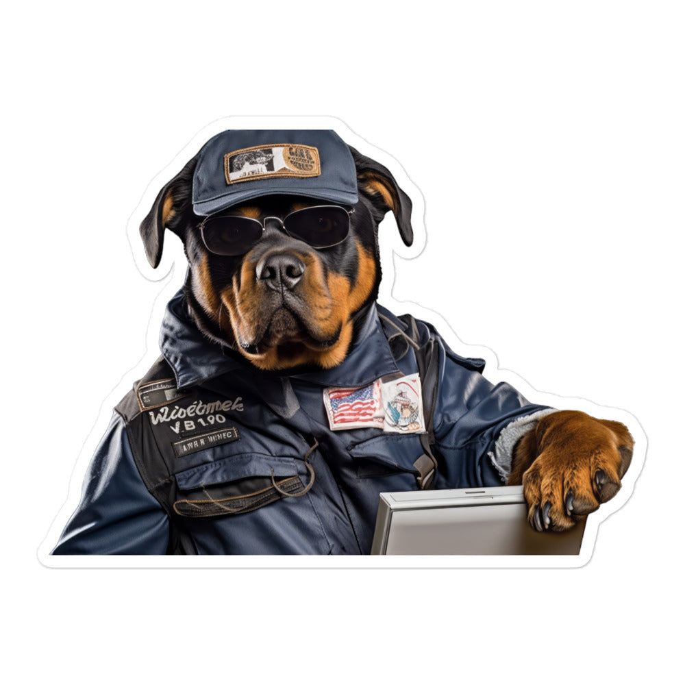 Rottweiler Mail Carrier Sticker - Stickerfy.ai