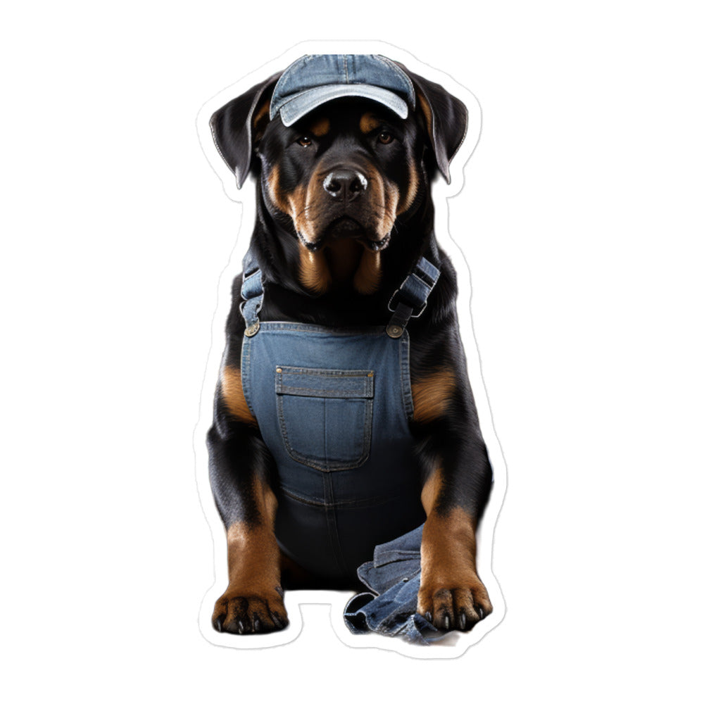 Rottweiler Janitor Sticker - Stickerfy.ai