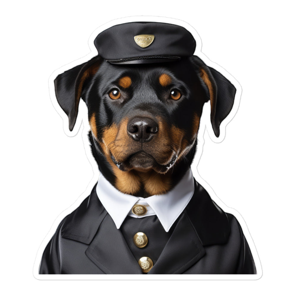 Rottweiler Hotel Staff Sticker - Stickerfy.ai