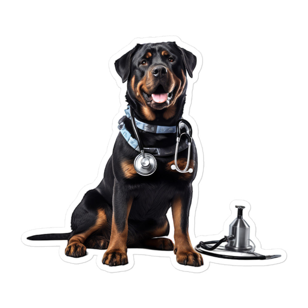 Rottweiler Doctor Sticker - Stickerfy.ai