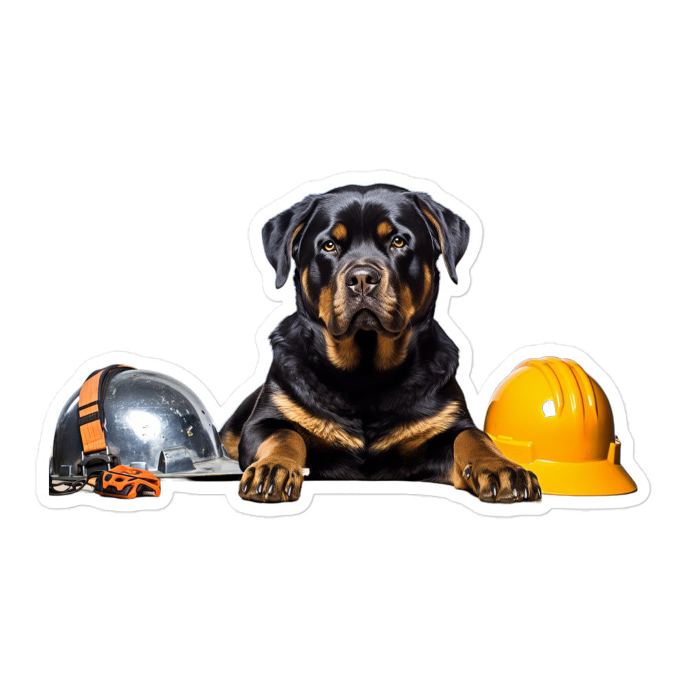 Rottweiler Contractor Sticker - Stickerfy.ai