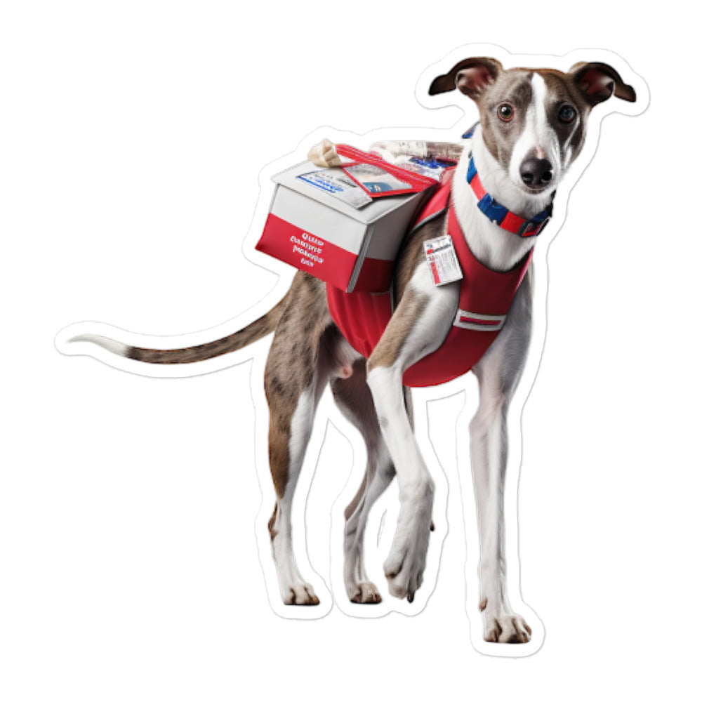 Whippet Mail Carrier Sticker - Stickerfy.ai