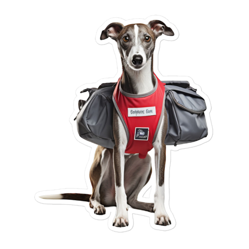 Whippet Mail Carrier Sticker - Stickerfy.ai