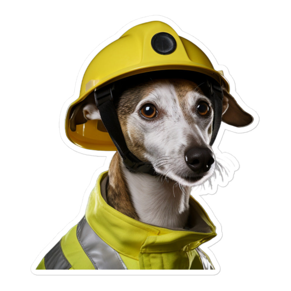 Whippet Firefighter Sticker - Stickerfy.ai