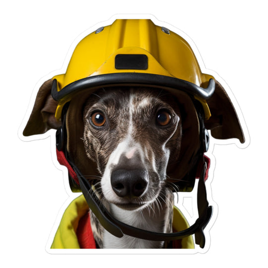 Whippet Firefighter Sticker - Stickerfy.ai