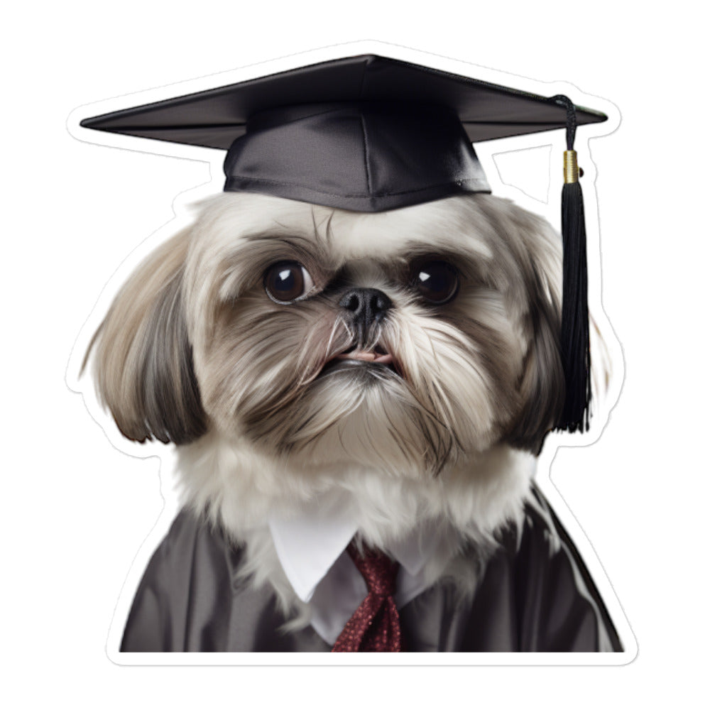 Shih Tzu Student Sticker - Stickerfy.ai