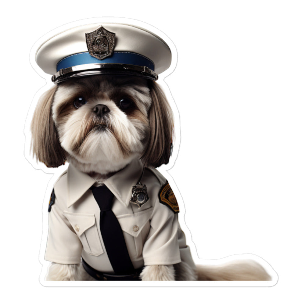 Shih Tzu Security Officer Sticker - Stickerfy.ai
