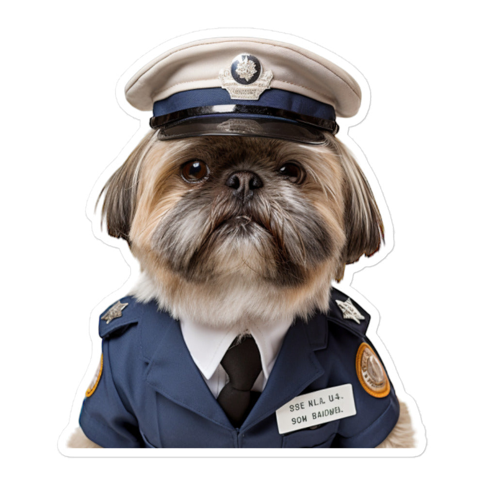 Shih Tzu Security Officer Sticker - Stickerfy.ai