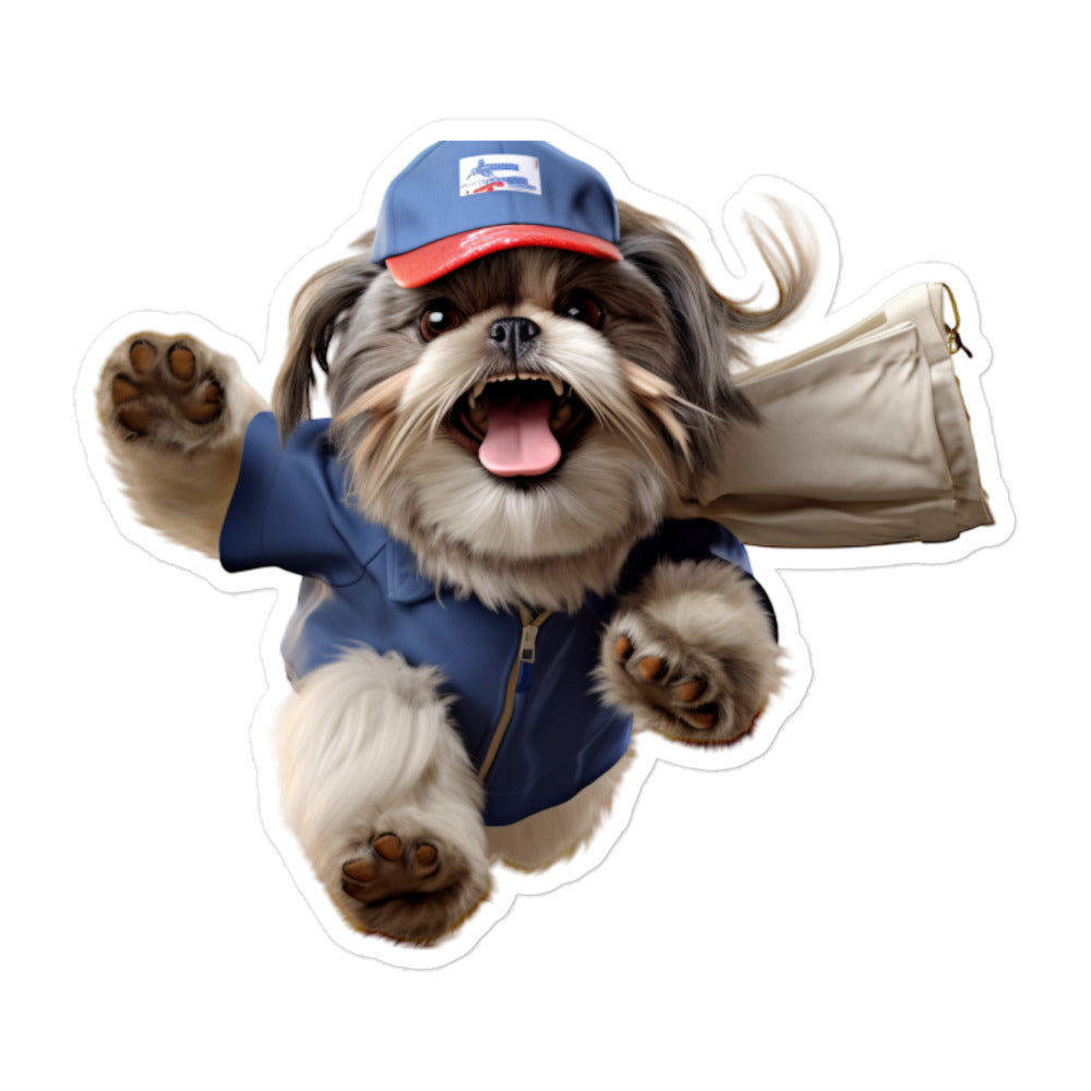 Shih Tzu Mail Carrier Sticker - Stickerfy.ai