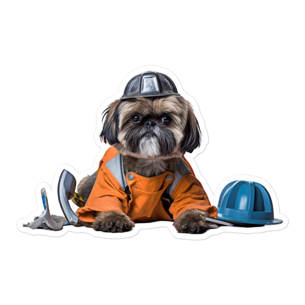 Shih Tzu Janitor Sticker - Stickerfy.ai