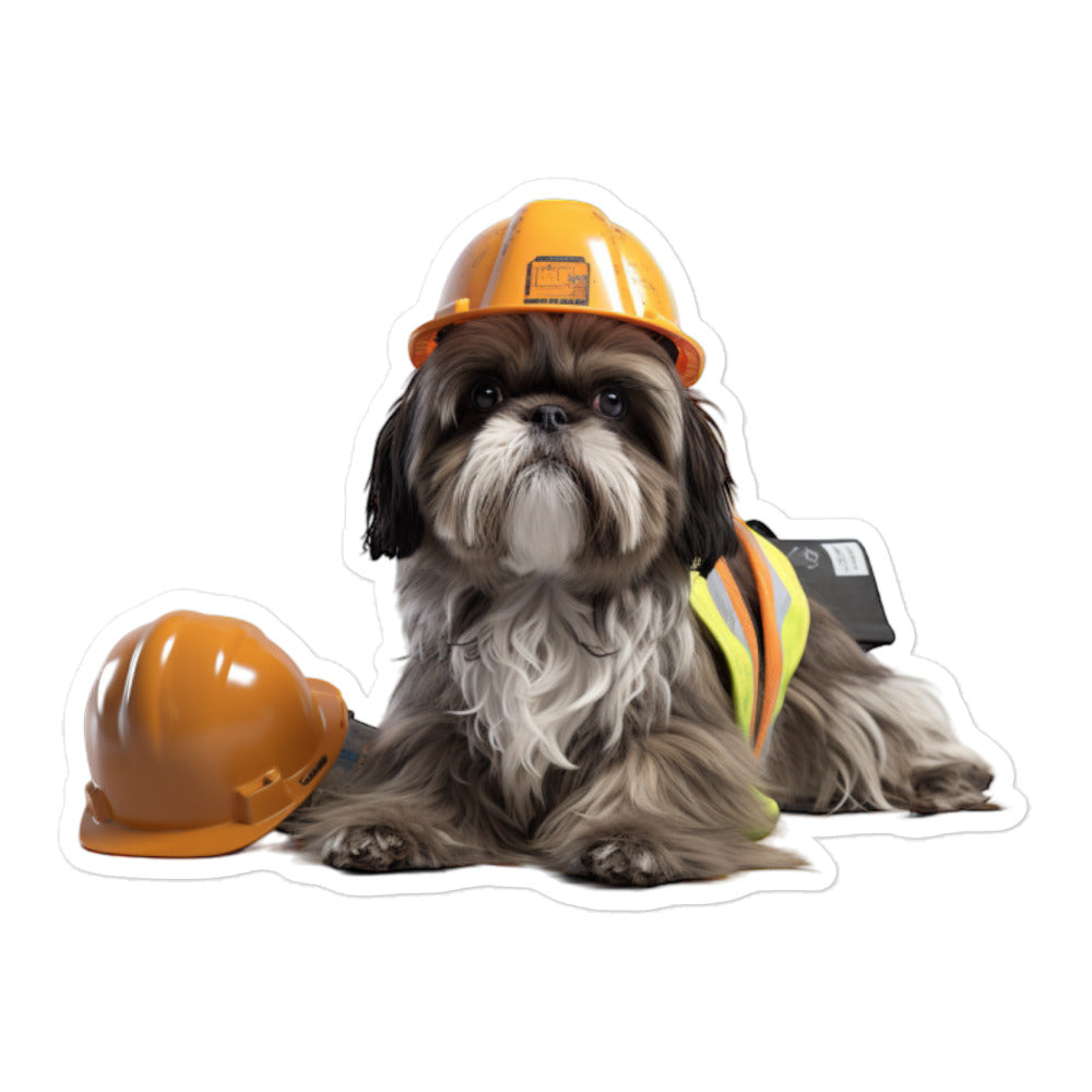 Shih Tzu Contractor Sticker - Stickerfy.ai