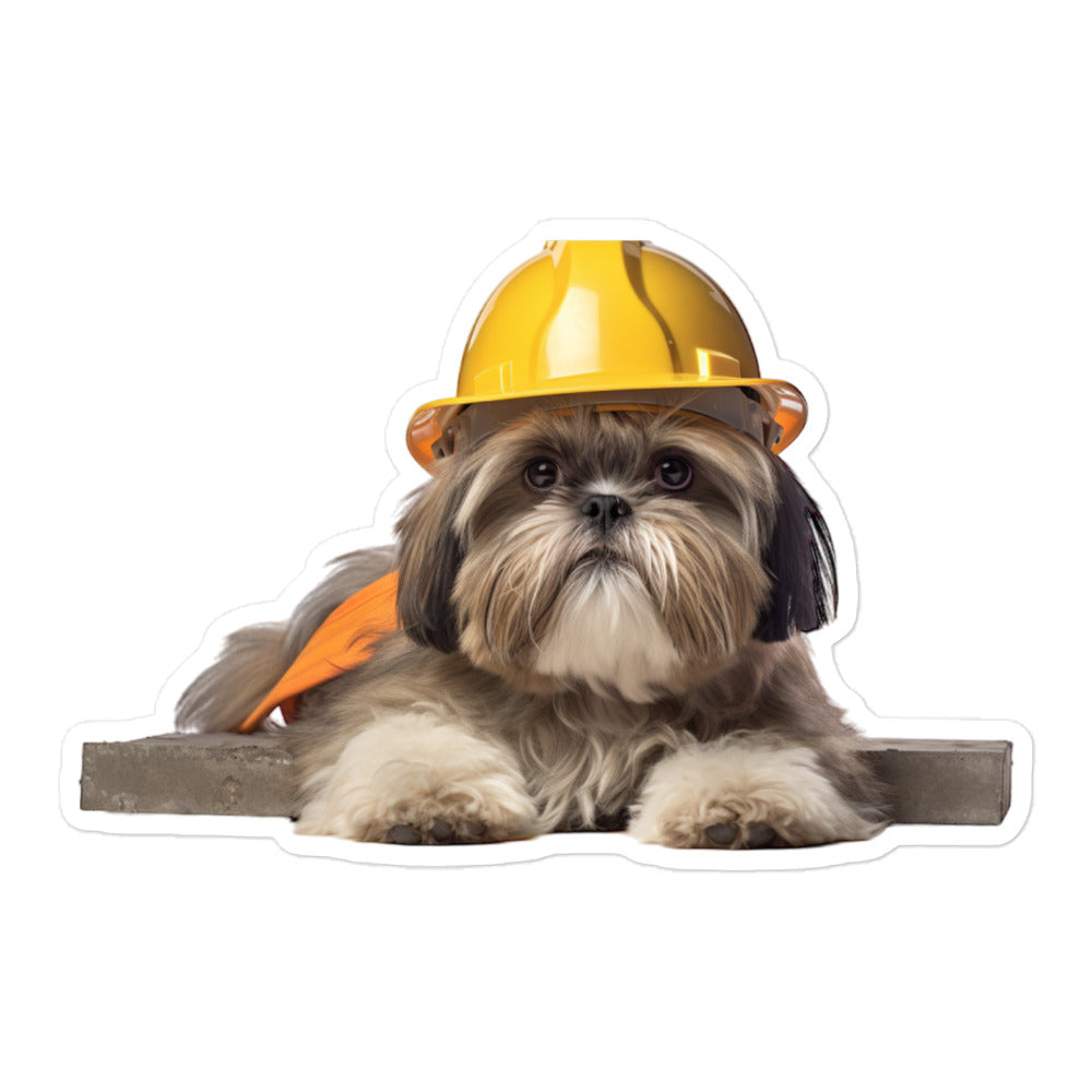 Shih Tzu Contractor Sticker - Stickerfy.ai