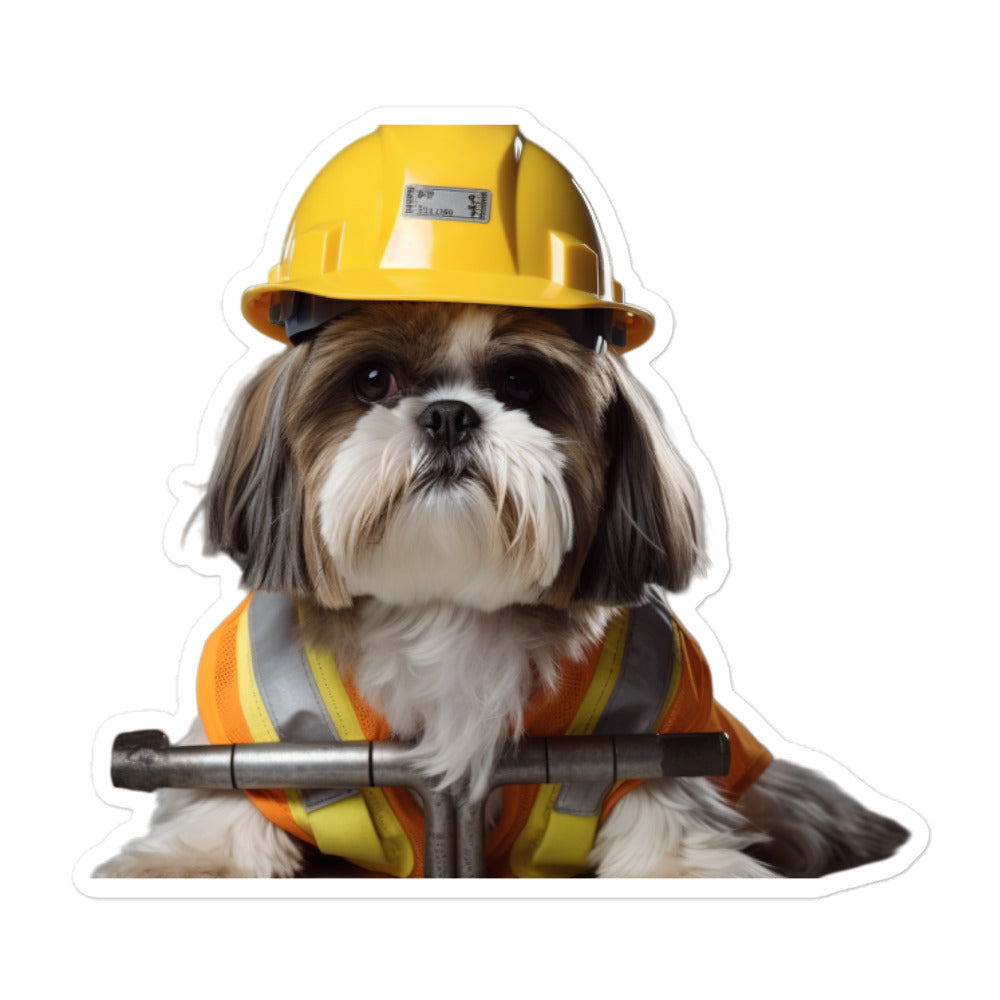 Shih Tzu Contractor Sticker - Stickerfy.ai