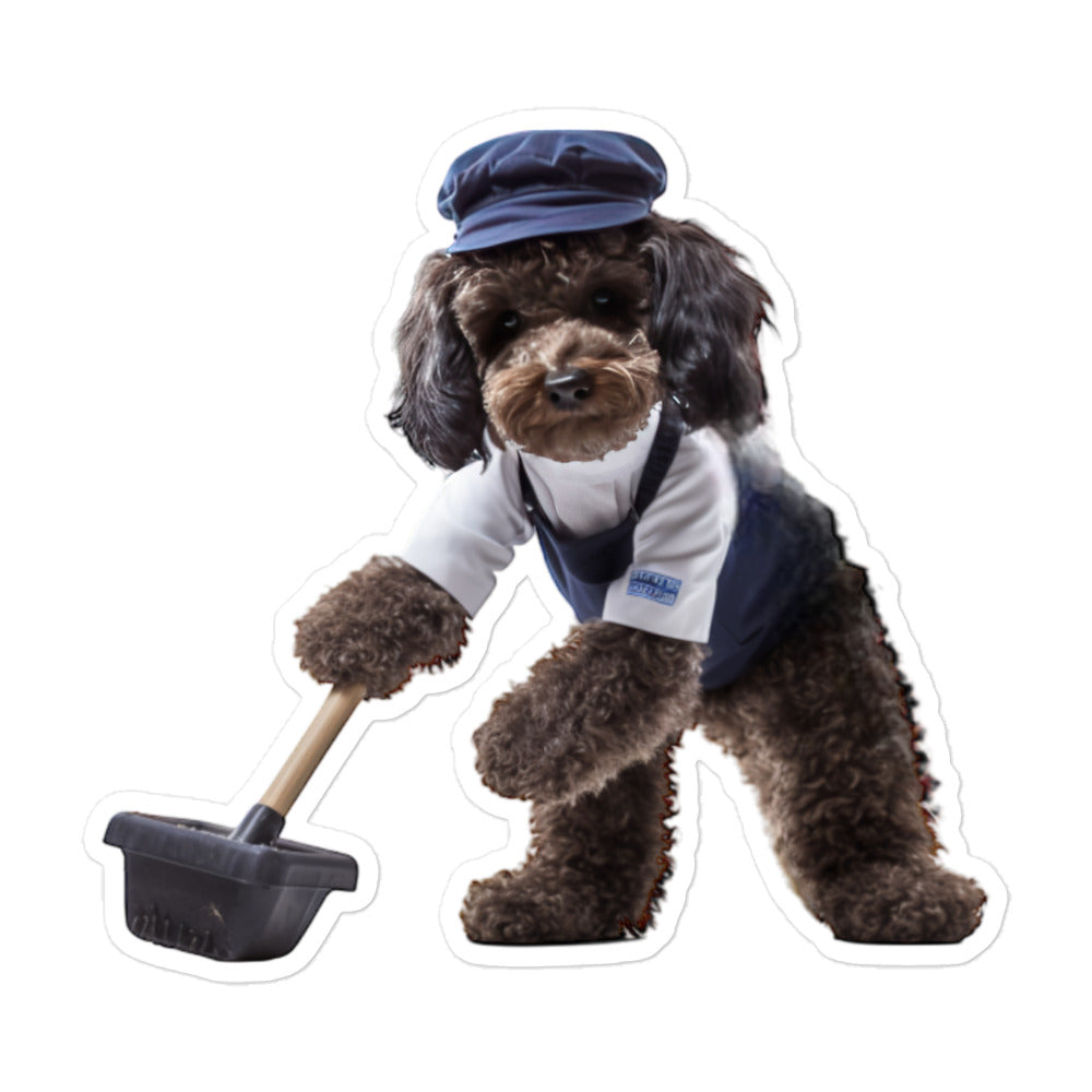Poodle Janitor Sticker - Stickerfy.ai