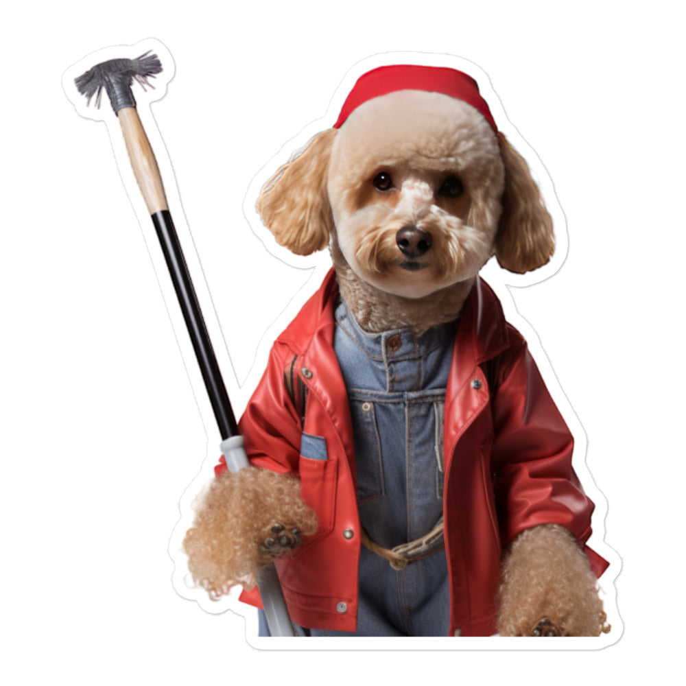 Poodle Janitor Sticker - Stickerfy.ai