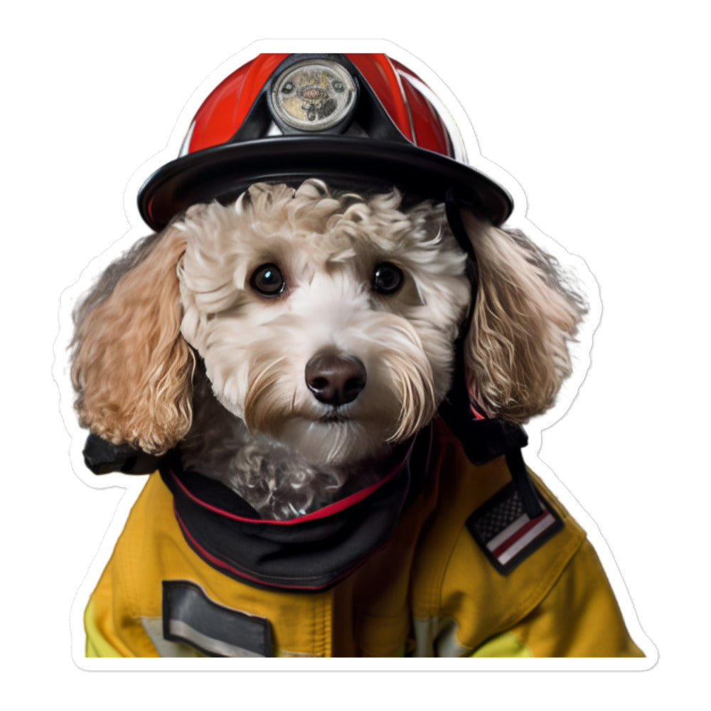 Poodle Firefighter Sticker - Stickerfy.ai