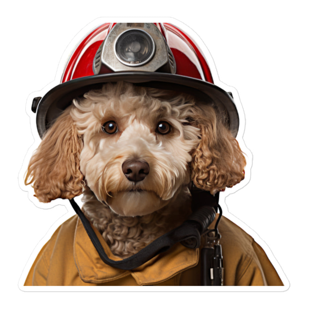 Poodle Firefighter Sticker - Stickerfy.ai