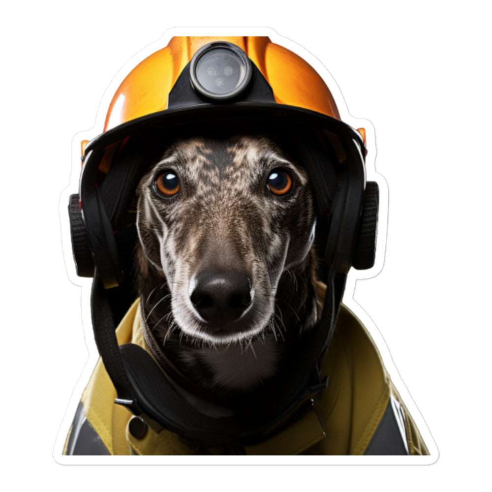 Greyhound Firefighter Sticker - Stickerfy.ai