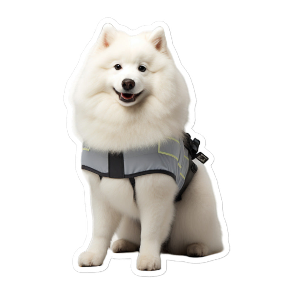 Samoyed Security Officer Sticker - Stickerfy.ai