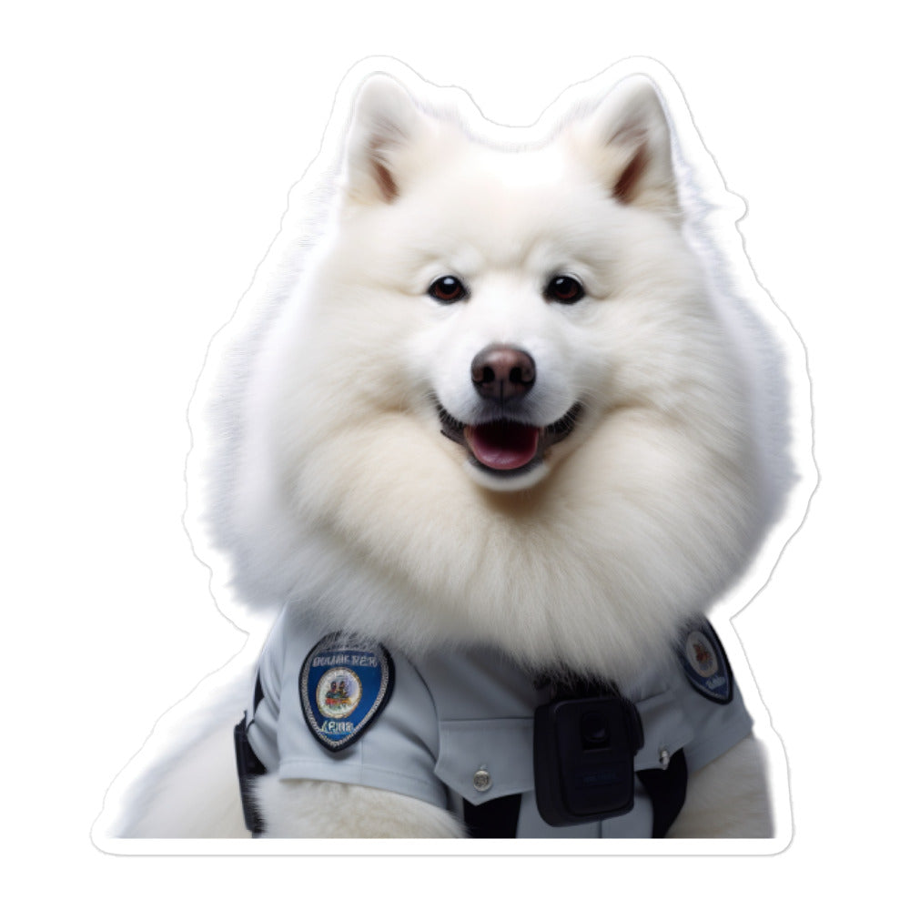Samoyed Security Officer Sticker - Stickerfy.ai