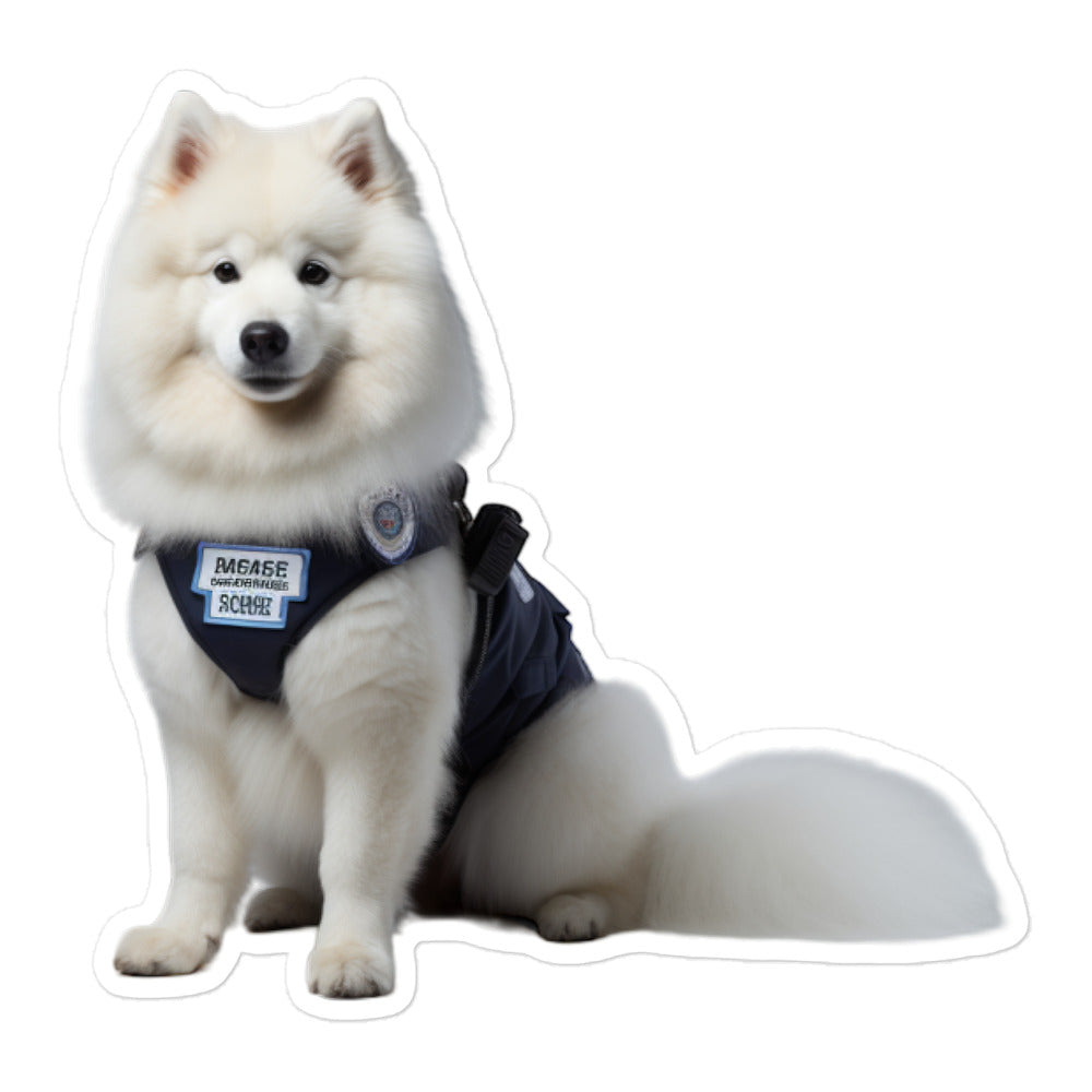 Samoyed Security Officer Sticker - Stickerfy.ai
