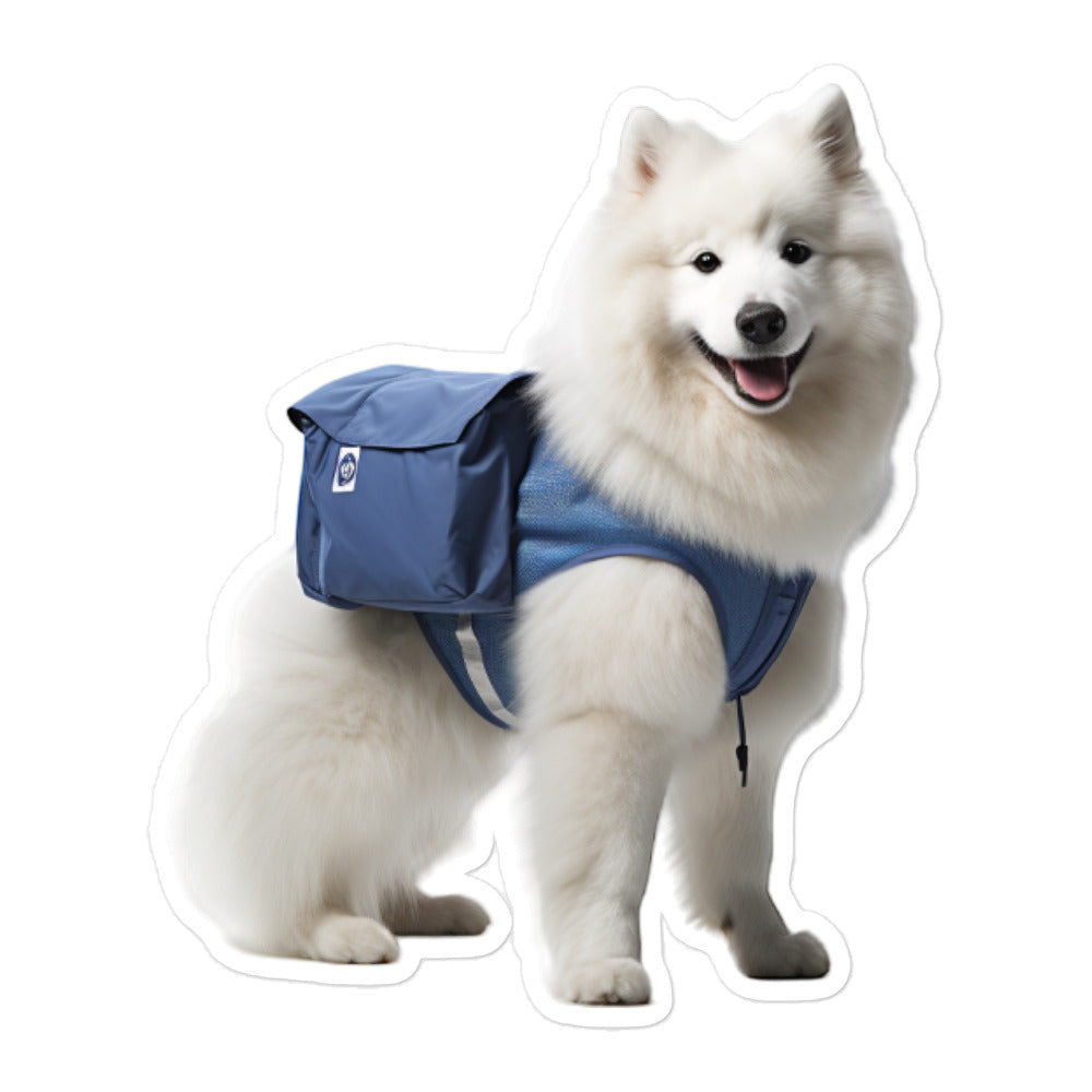 Samoyed Mail Carrier Sticker - Stickerfy.ai