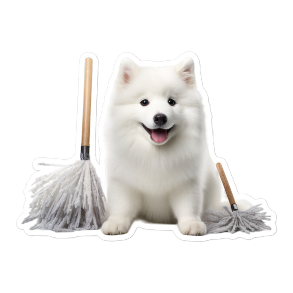 Samoyed Janitor Sticker - Stickerfy.ai