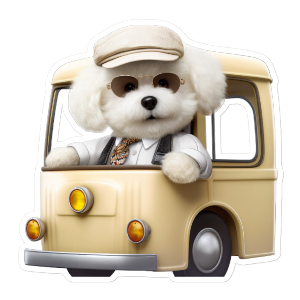 Bichon Frise Transit Operator Sticker - Stickerfy.ai