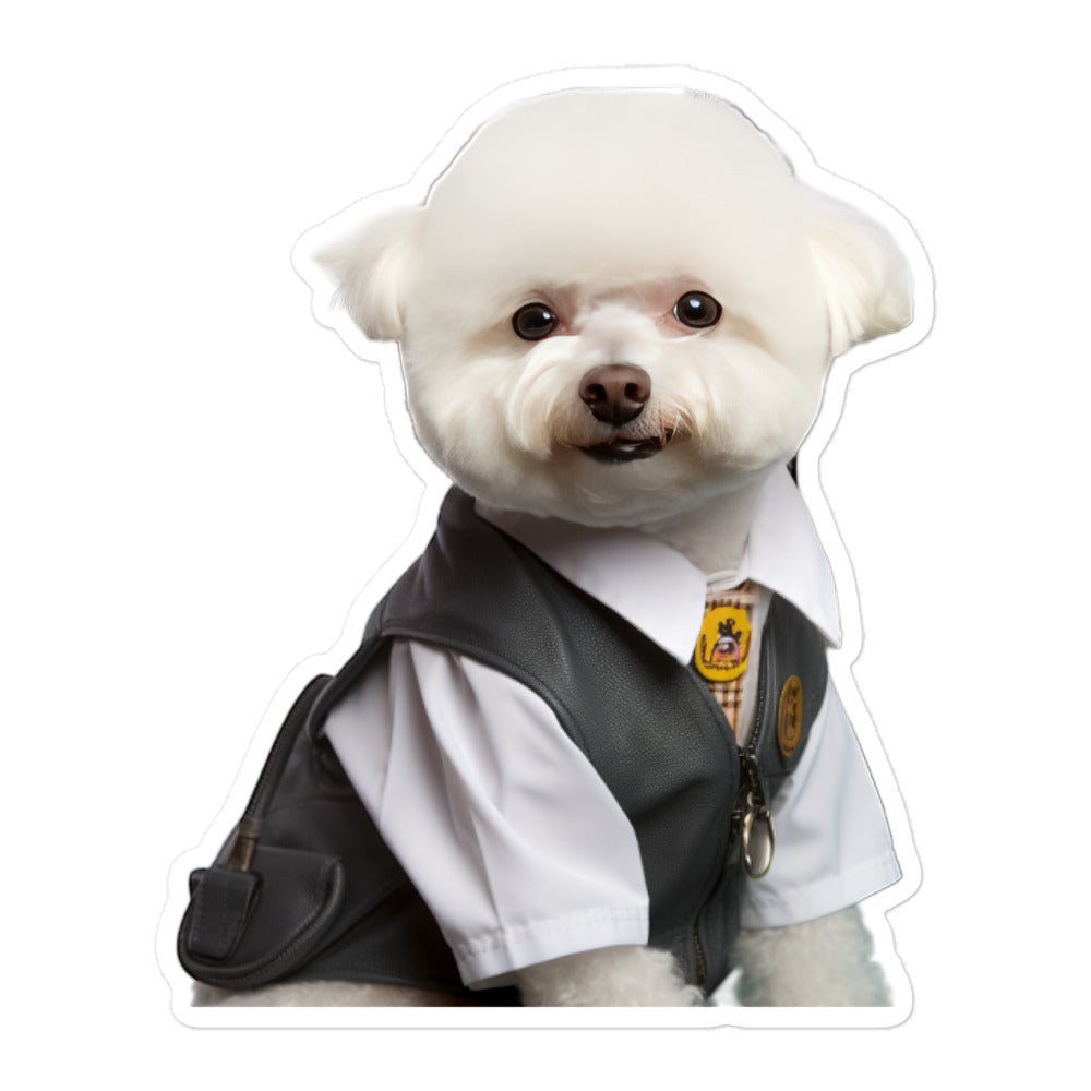 Bichon Frise Transit Operator Sticker - Stickerfy.ai