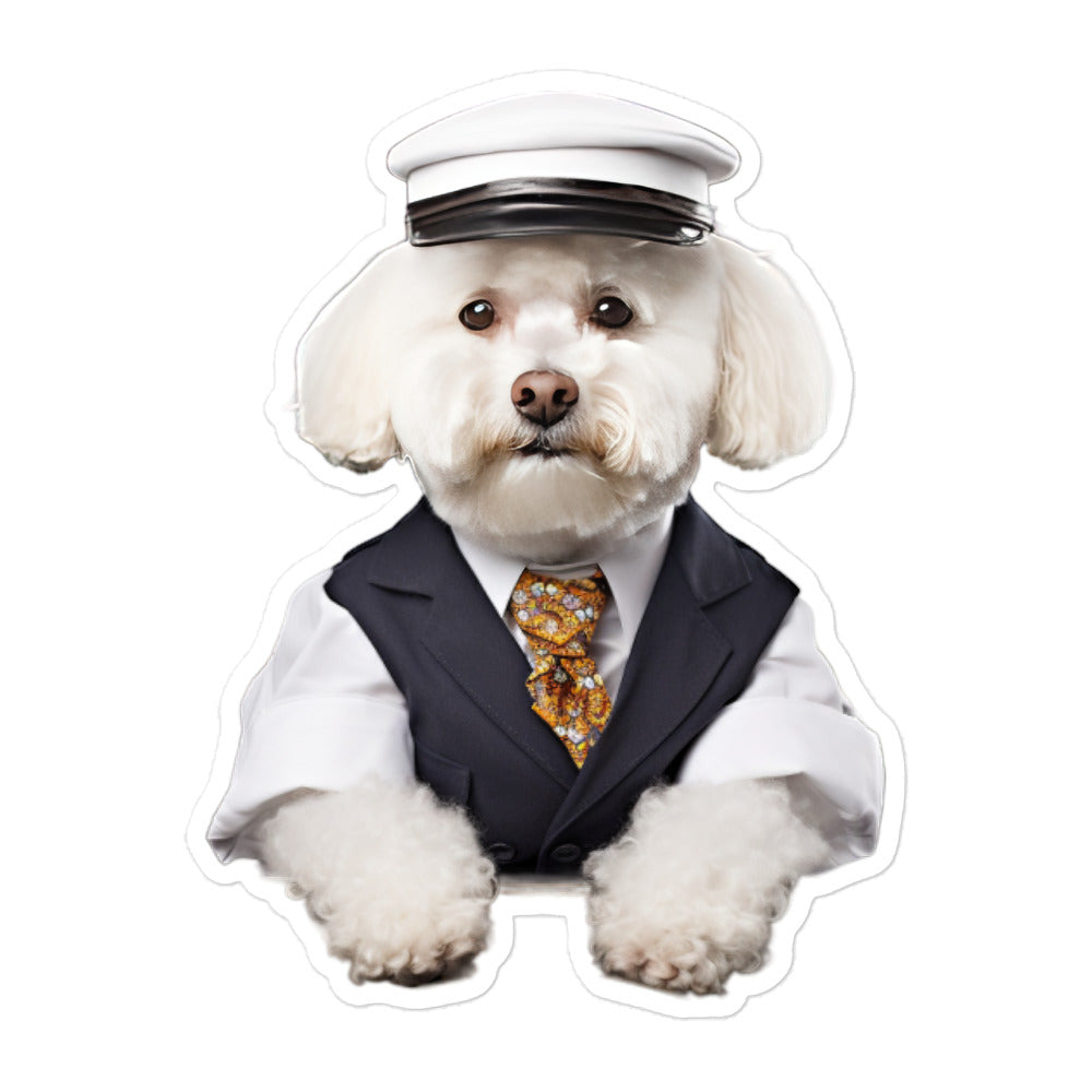 Bichon Frise Transit Operator Sticker - Stickerfy.ai