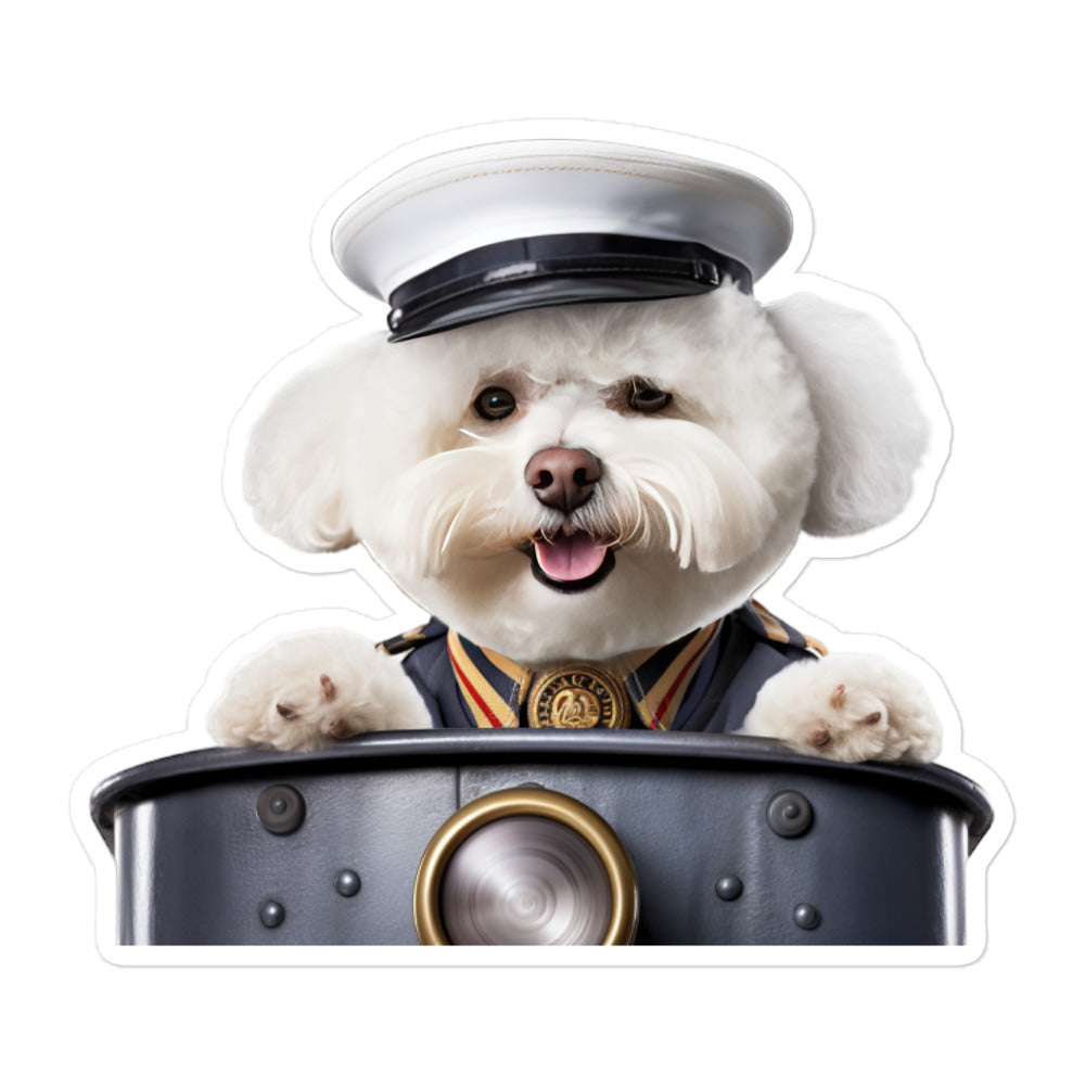 Bichon Frise Transit Operator Sticker - Stickerfy.ai