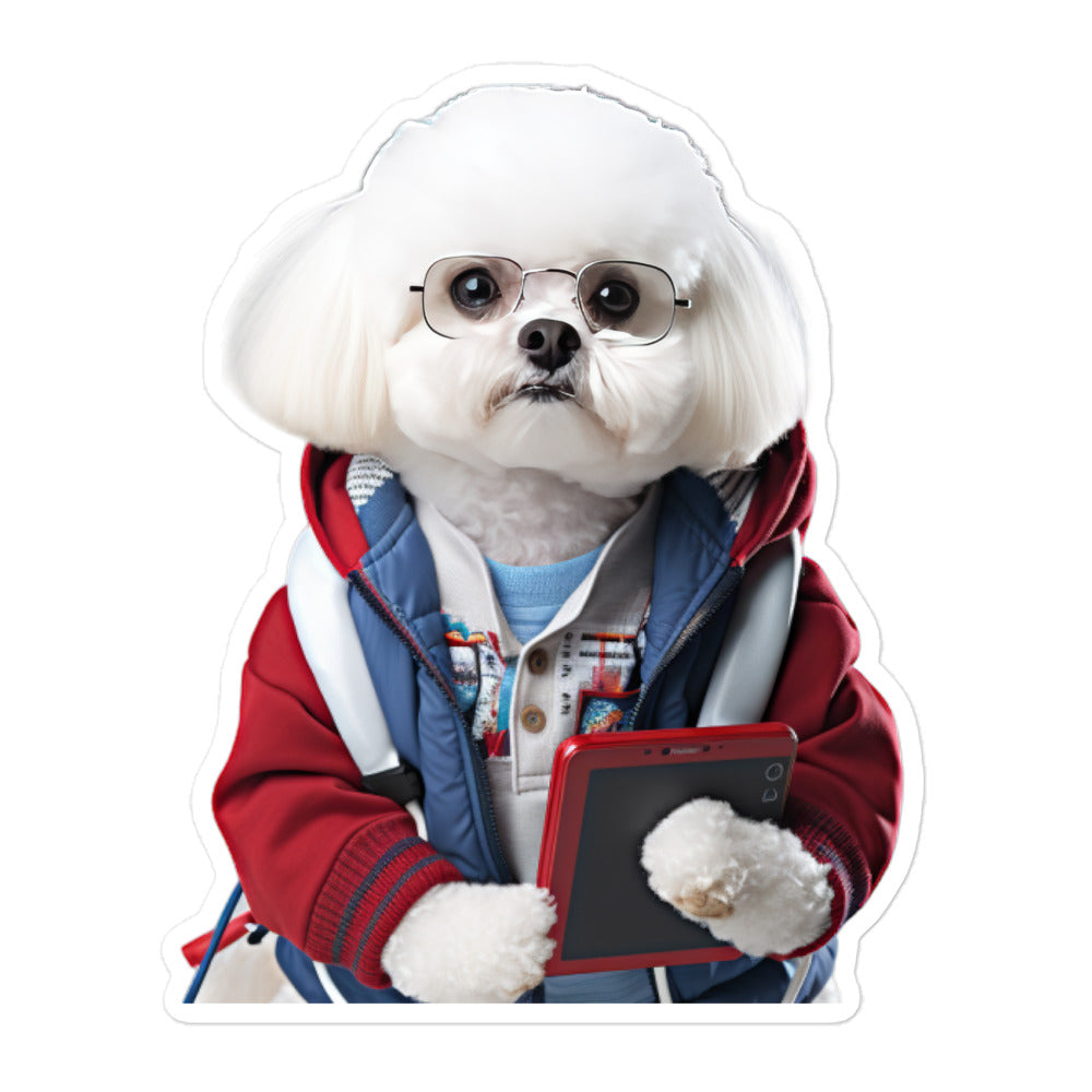 Bichon Frise Student Sticker - Stickerfy.ai
