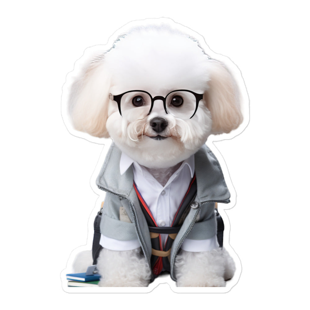 Bichon Frise Student Sticker - Stickerfy.ai