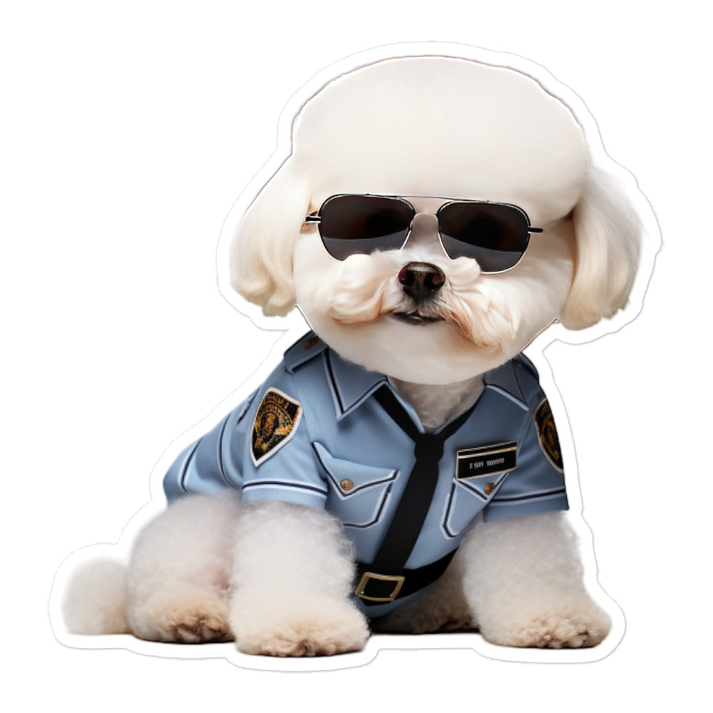 Bichon Frise Security Officer Sticker - Stickerfy.ai