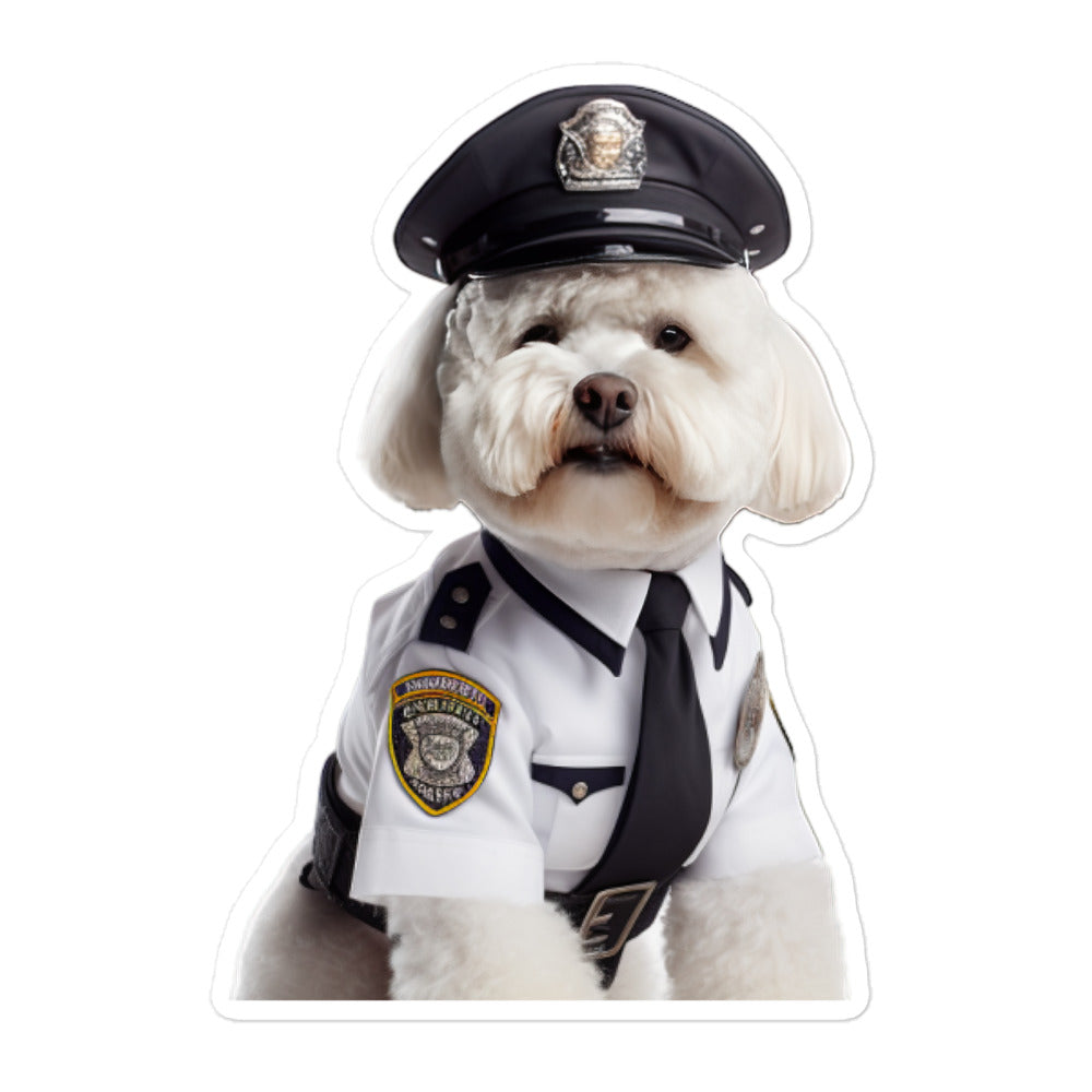 Bichon Frise Security Officer Sticker - Stickerfy.ai